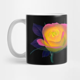 wonderfully pink yellow bright rose, flower Mug